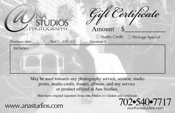 Gift Certificate back